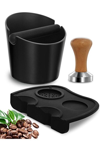 Generic صندوق قهوة جيفي نوك، مقبض خشبي 51 مم، معايرة من الفولاذ المقاوم للصدأ...