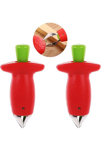 Generic NALACAL 2 Pack Stainless Steel Strawberry Huller and Stem Remover, Easy-to-Use Corer Tool for Straw
