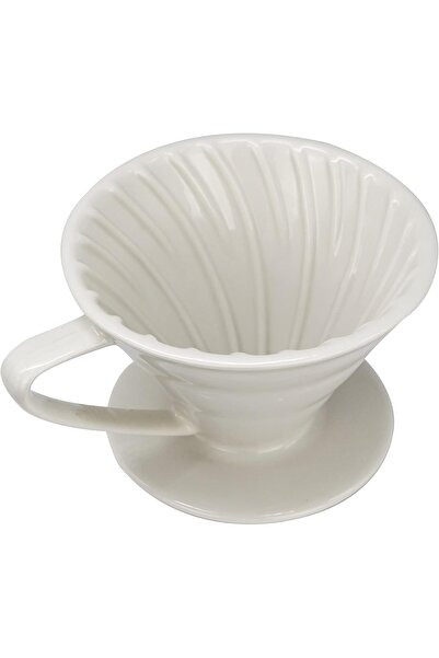 MIBRU Ceramic Pour-Over Coffee Dripper, 4-Cup (White)
