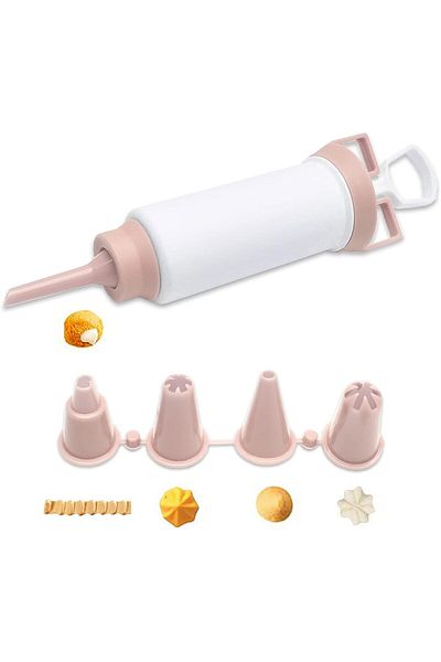 Generic KASTWAVE Dessert Decorating Syringe Set, Icing Dispenser Cupcake Filling Injector, 5 Icing Nozzles,