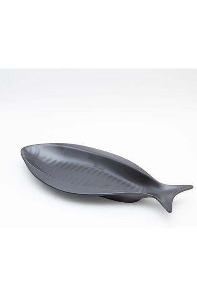 cc bin shihon MN Premium Melamine Matte Black Fish & Seafood Serving Plate