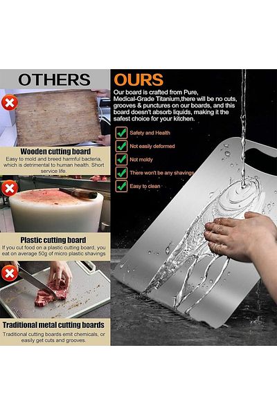 Generic Goodern Titanium Cutting Board,Stainless Steel Double Sided Food-Grade Worktop Chopping Board With
