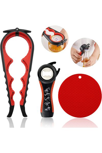 Generic Jar Opener for Weak Hands, Easy Twist Jar Opener For Seniors with Arthritis, 4 in 1 Multi Function
