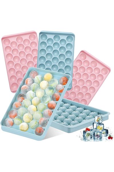 Generic Ice Cube Tray Ice Ball Maker Mold with Lid Easy Release Round Mold for Freezer Mini Circle Ice Cube