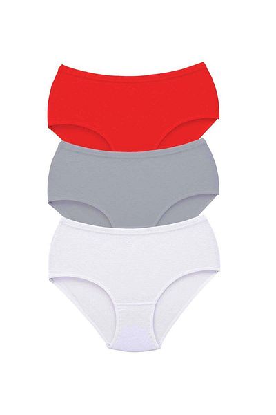 PRATİKOBA 3 Pieces Tutku Women's High Waist Bato Thick Rubber Panties S9