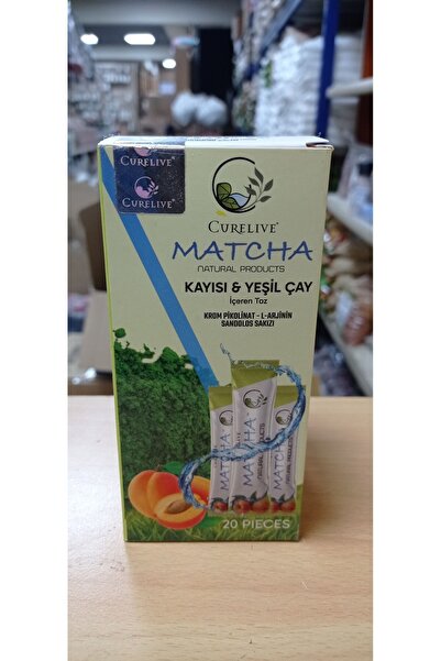 CURELIVE Matcha Kayısı ve Yeşil Çay İçeren Toz 20 steak poşet