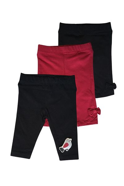 Divonette Baby Lycra Patterned 3-Piece Long Tights Set - Baby Clothing