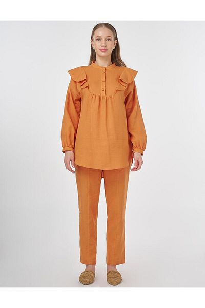 Kayra Frilly Double Muslin Set Amber