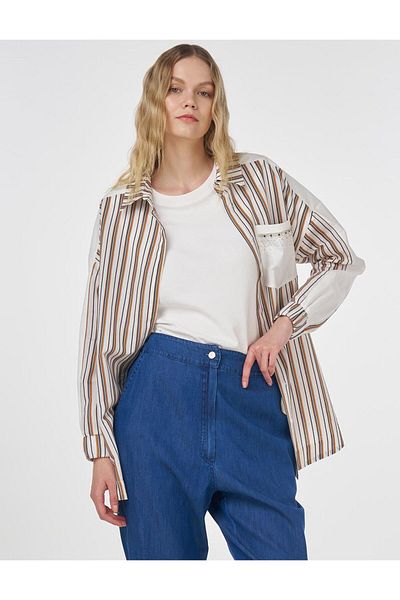 Kayra Stone Embroidered Modal Tunic Tobacco