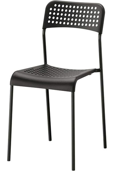 Generic Adde Chair (Black, Depth 77cm, Height 8cm, Width 50cm)