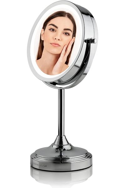 Generic OVENTE 7'' Lighted Makeup Mirror with 1X/7X Magnification, Cordless Tabletop Mount Vanity Mirror wi