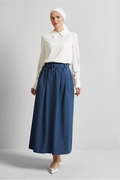 Alvina Shirt Collar Bluz 45597