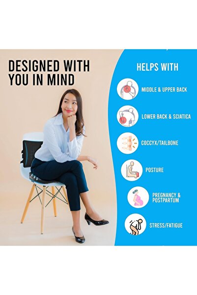 Emeralune Lumbar Support Pillow for Office Desk Chair Memory Foam Car Seat Cushion & Back Pillow