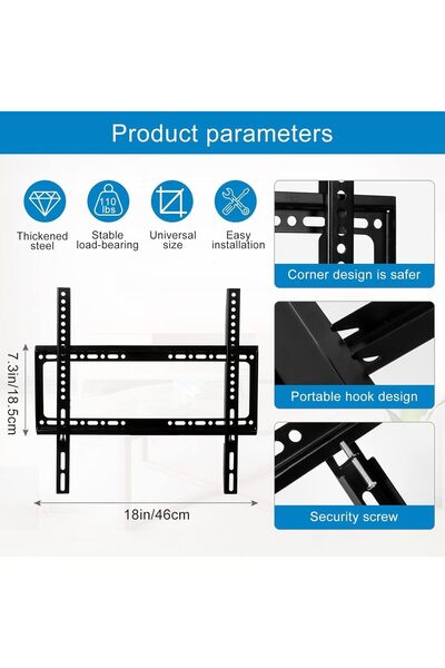 SKY TOUCH SKY-TOUCH TV Wall Mount 26"-63" Flat Panel Bracket, Heavy Duty, 50KG, Black