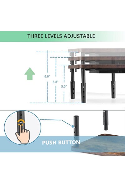 Generic ETHU Dual Monitor Stand Riser with Drawer - Maple
