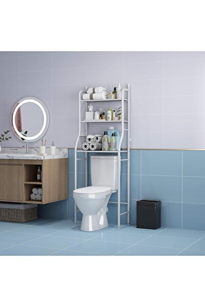 Generic UDEAR 3 Shelf Bathroom Space Saver,Over The Toilet Rack,Bathroom Corner Stand Storage Organizer Acc