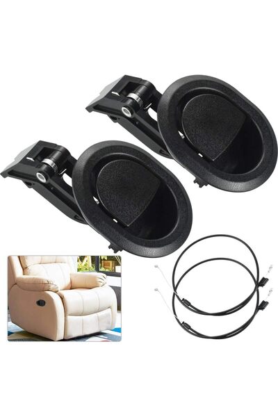 NALACAL 2PCS Universal Recliner Replacement Lever Handle with Release Cable for Sofa Chairs