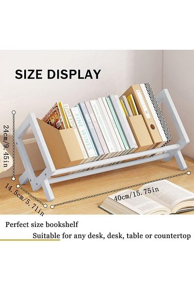 Generic Tazweeq Wood Tilting Bookcase in Living Room/Home/Office,Desktop Book Shelf Organizer Bookshelves S