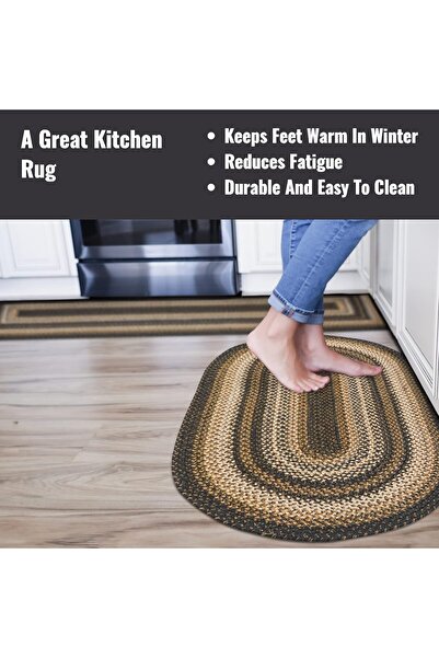 Alsaqer Heavy-Duty Nylon Fully Padded Oval Door Mat - 50×80 cm, Stylish Designs