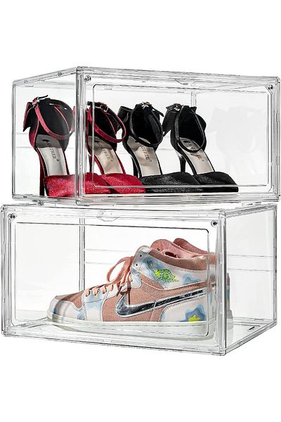 Generic IEK Shoe Boxes, Shoe Storage Box, Shoe Organizer, Large Shoe Containers Sneaker Display Case Acryli