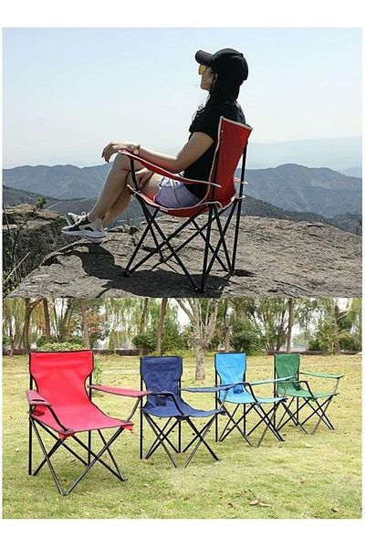 Generic Delopik (2 Pcs) Portable Folding Beach Chair Multi-Purpose Camping Chair for Adult, Lightweight Pat