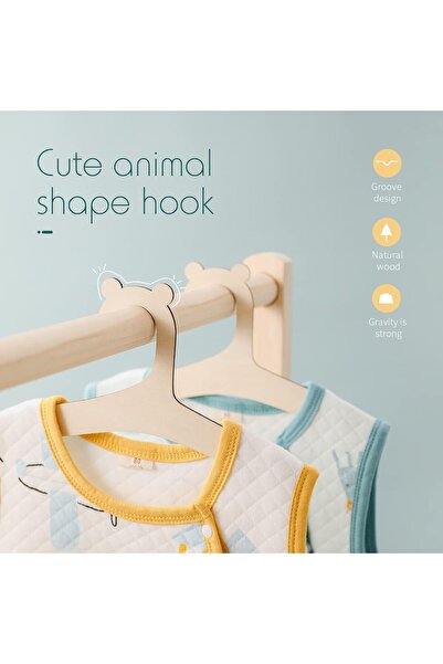 Generic 20-Pack Wooden Hangers for Children, 22.8 cm, Toddler Hangers for Clothes and Pants - XIGUI