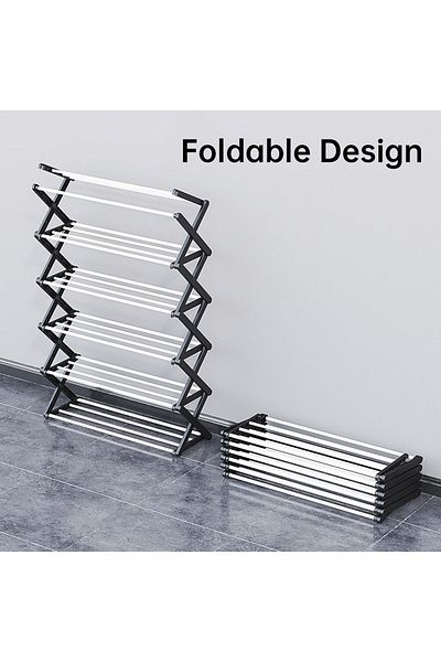 Generic ECVV 4-Tier Foldable Shoe Rack - Space-Saving Organizer for Home & Closet - Easy Assembly, Adjustab