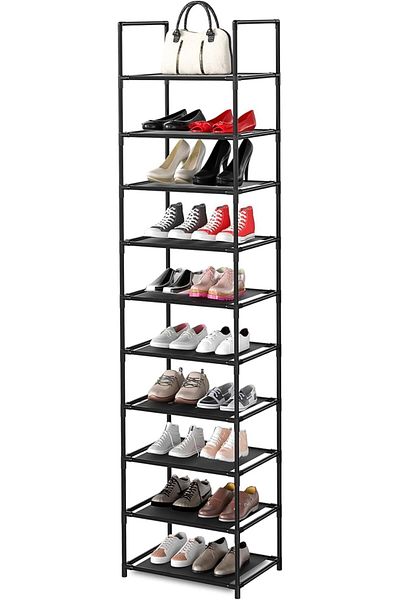 Generic Arabest 10-Tier Tall Shoe and Boots Organizer - 20-25 Pairs Storage Rack for Entryway and Closets W