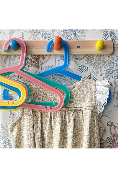 Generic Ikea BAGIS Children's Clothes Hangers, Mixed Pastel Colours, Set of 16
