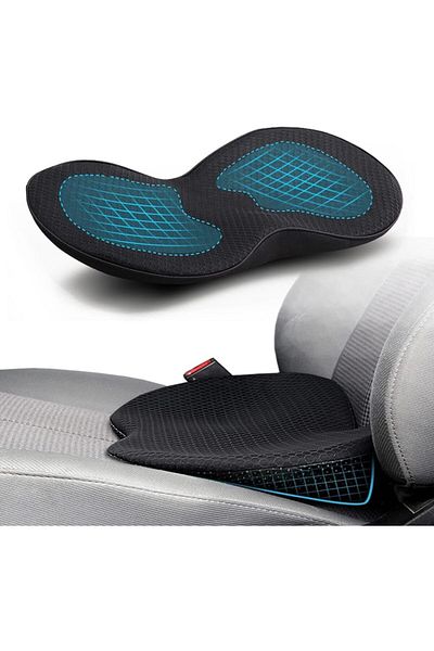 Generic Wedge Car Seat Cushion, 2 in 1 Ergonomic Memory Foam Car Seat Pad Lumbar Support Pillow Pain Relief