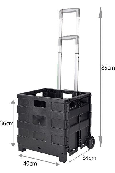 ALSafi-EST Utility Cart, Portable Folding Shopping Trolley Cart with Telescopic Handle