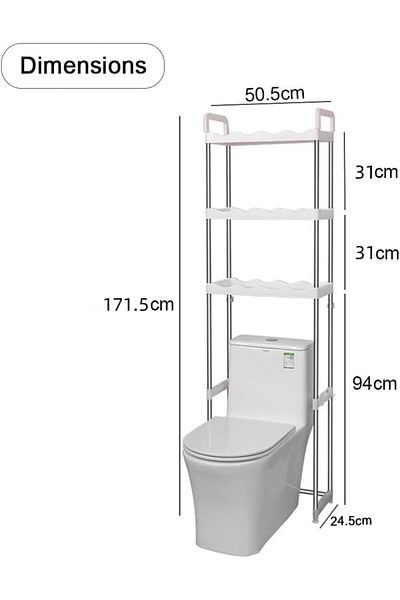 Generic pyebe 2 Tier Over the Toilet Rack, Stainless Steel 20kg Capacity Bathroom Shelf, Space Saving Bathr