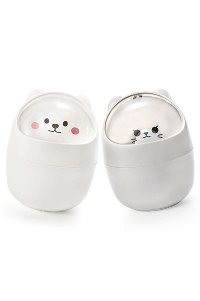 Generic Tazweeq Desktop Mini Trash Bin with Swing Lid,Cute Bear Plastic Wastebasket Trash Can,Countertop Ga