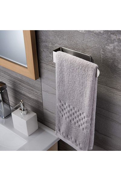 Generic SWIUKPHE Hand Towel Holder/Hand Towel Ring - Self Adhesive Bathroom Towel Stick on Wall, SUS 304 St
