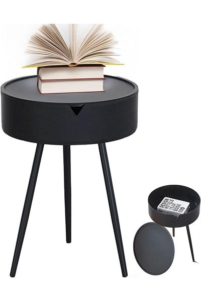 Generic Winsoyya Side Table Round End Table with Storage, Bedroom Nightstand, Modern Small Side Triangle Le