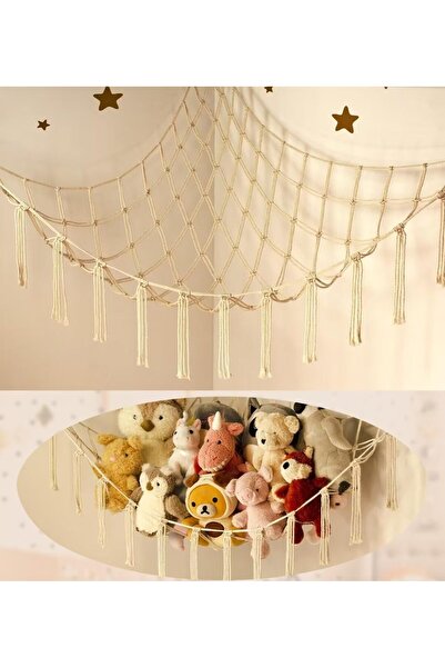 fulina Stuffed Animal Storage Hammock or Net Corner - Large Toy Hammock Net for Stuffed Animals Room Decor