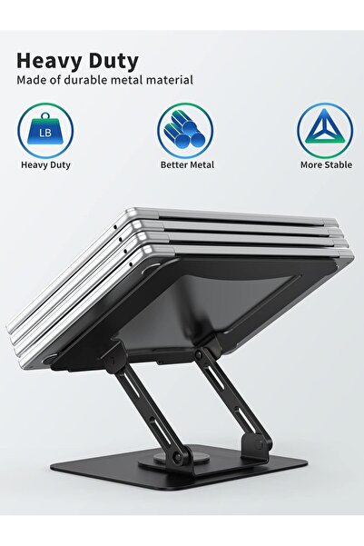 Zimtal Laptop Stand, Ergonomic Desktop Computer Stand, 360-Degree Rotating Ba...