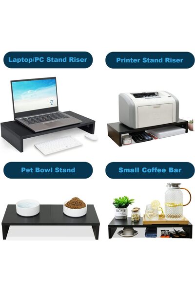 teamix 20-inch Monitor Stand for Laptop, Single-Layer, Black