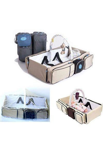 Generic Pink Pari 2 in 1 Multi-Function Portable Folding Baby Travel Bed Crib Diaper Bag by Warmword