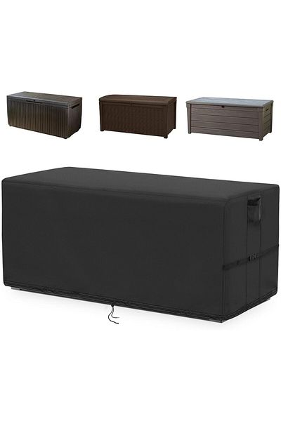 Generic Kingling Deck Box Cover, Outdoor Storage Box Cover for Keter 110 Gallon Deck Box, Waterproof Outsid