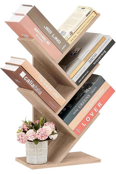 Generic AnneFish 5-Shelf Bookshelf Free Standing Bookcase Small Space Book Tower for Books Magazine, Office
