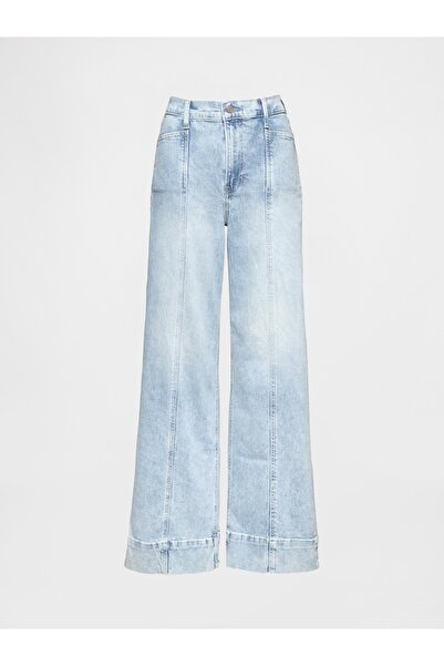 GAP Kadın Mavi High Rise Stride Wide-Leg Ankle Jean Pantolon