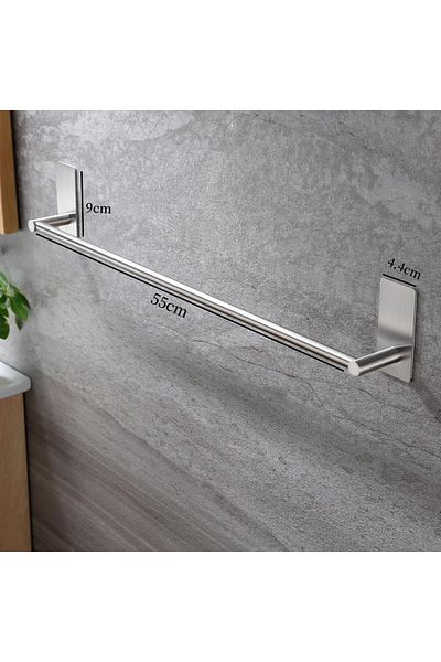 Generic CCOVERY Bath Towel Bars,55cm Stainless Steel Towel Holder,Towel Rack with Double Hooks,Wall Mount T