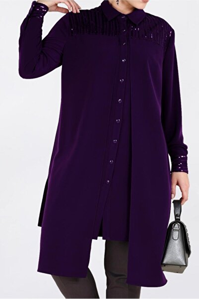 Alvina 2825 Model Sequin Embroidered Tunic