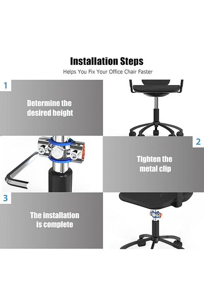 Generic SANMUGEED 2Pack Fix Sinking Office Chair, Ancable Chair Sinking Stop with A Wrench Stainless Steel