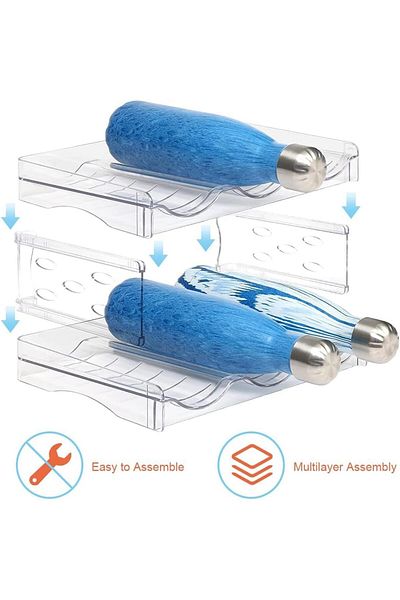Generic OctStory 4 Pack Stackable Water Bottle Organizer - Water Bottle Holder for Cabinet - Kitchen Pantry