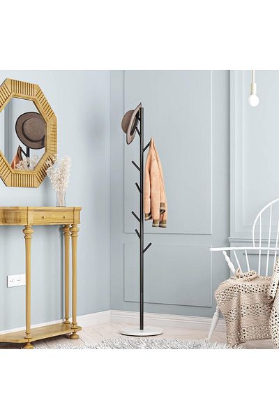 Generic Metal Coat Rack with Natural Marble Base,Metal Freestanding Coat Rack,Stainless Steel Coat Rack Sta