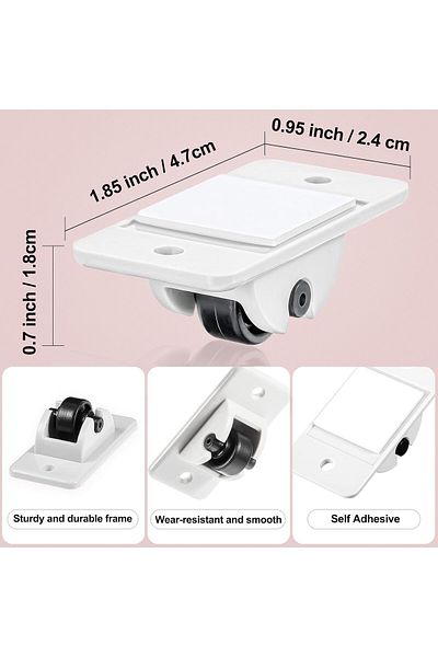 Generic Jetec 24 Pcs Self Adhesive Wheels Mini Fixed Wheels Caster Boxes Caster Small Caster Paste Plastic
