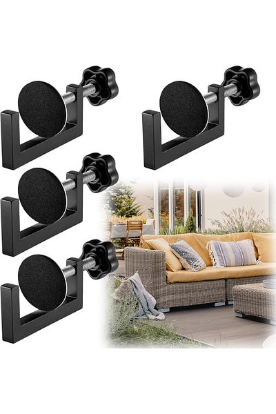 Generic NALACAL 4 Pcs Adjustable Sectional Couch Connectors, Outdoor Patio Furniture Clips for Rattan and W