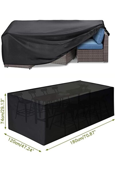 Generic Sky-Touch 180×120 cm Heavy-Duty Oxford Waterproof Outdoor Patio Furniture Cover (Table & Chairs)